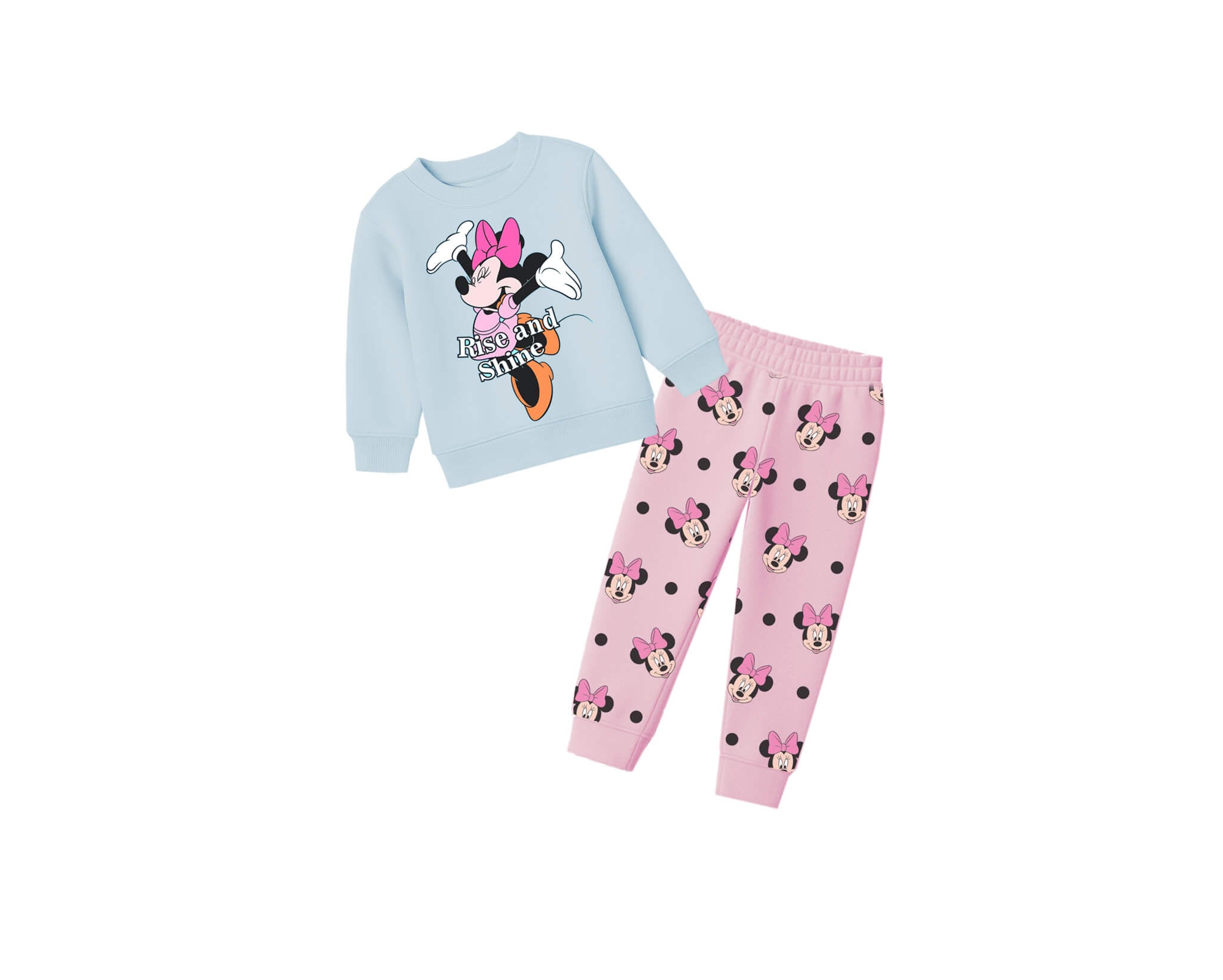 Rise &amp; Shine Minnie Fleece Tracksuit -Sky Blu &amp; Baby Pink