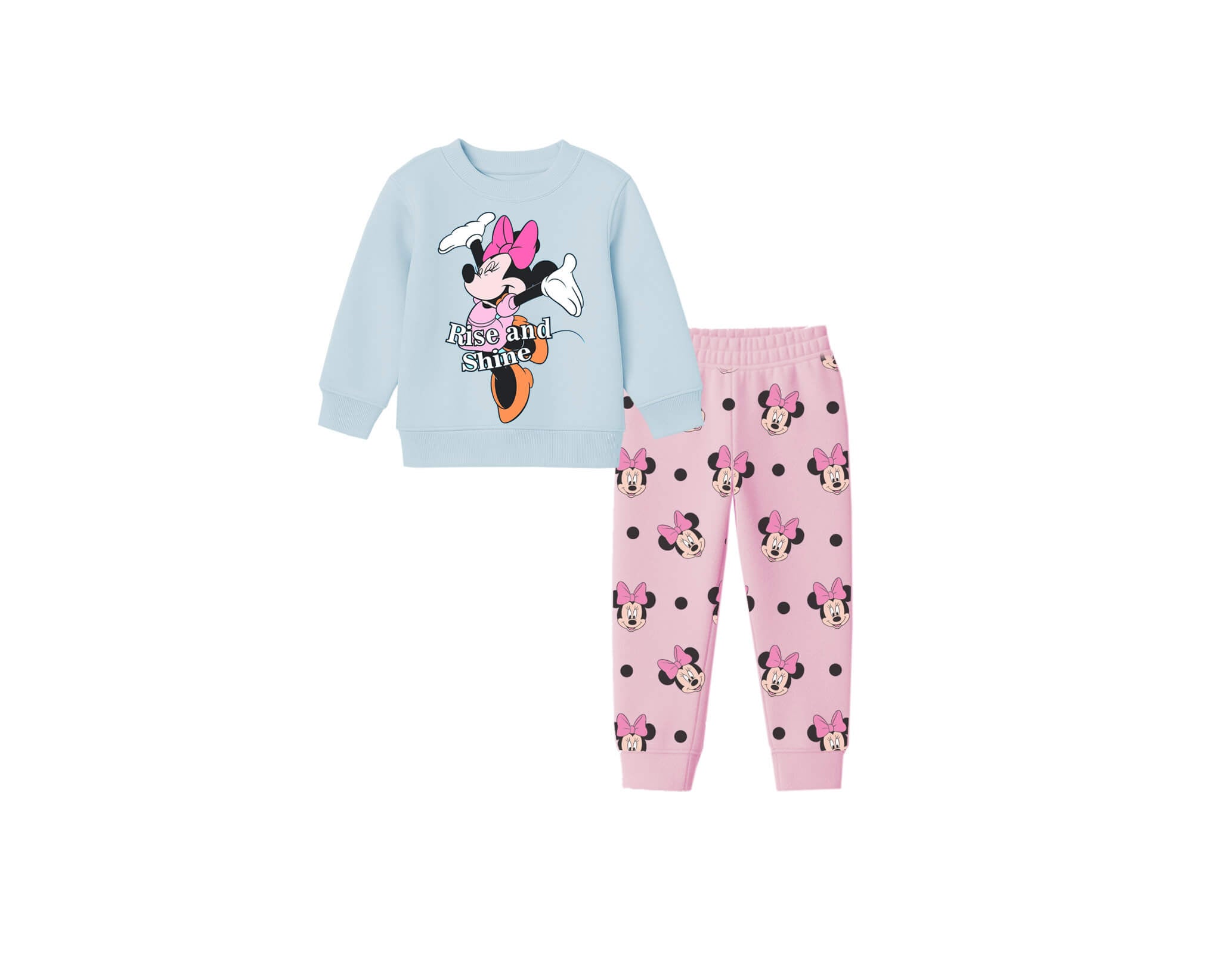 Rise &amp; Shine Minnie Fleece Tracksuit -Sky Blu &amp; Baby Pink
