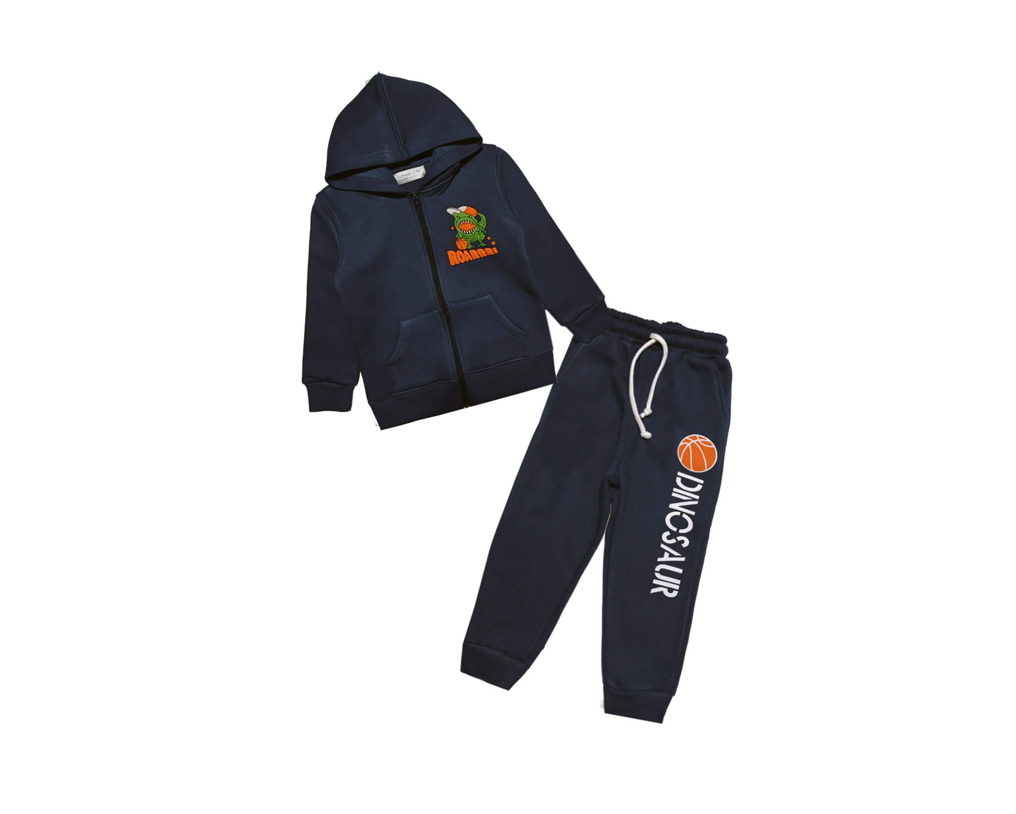 Roar Dinosaur Fleece Hoodie Tracksuit -Dark Grey