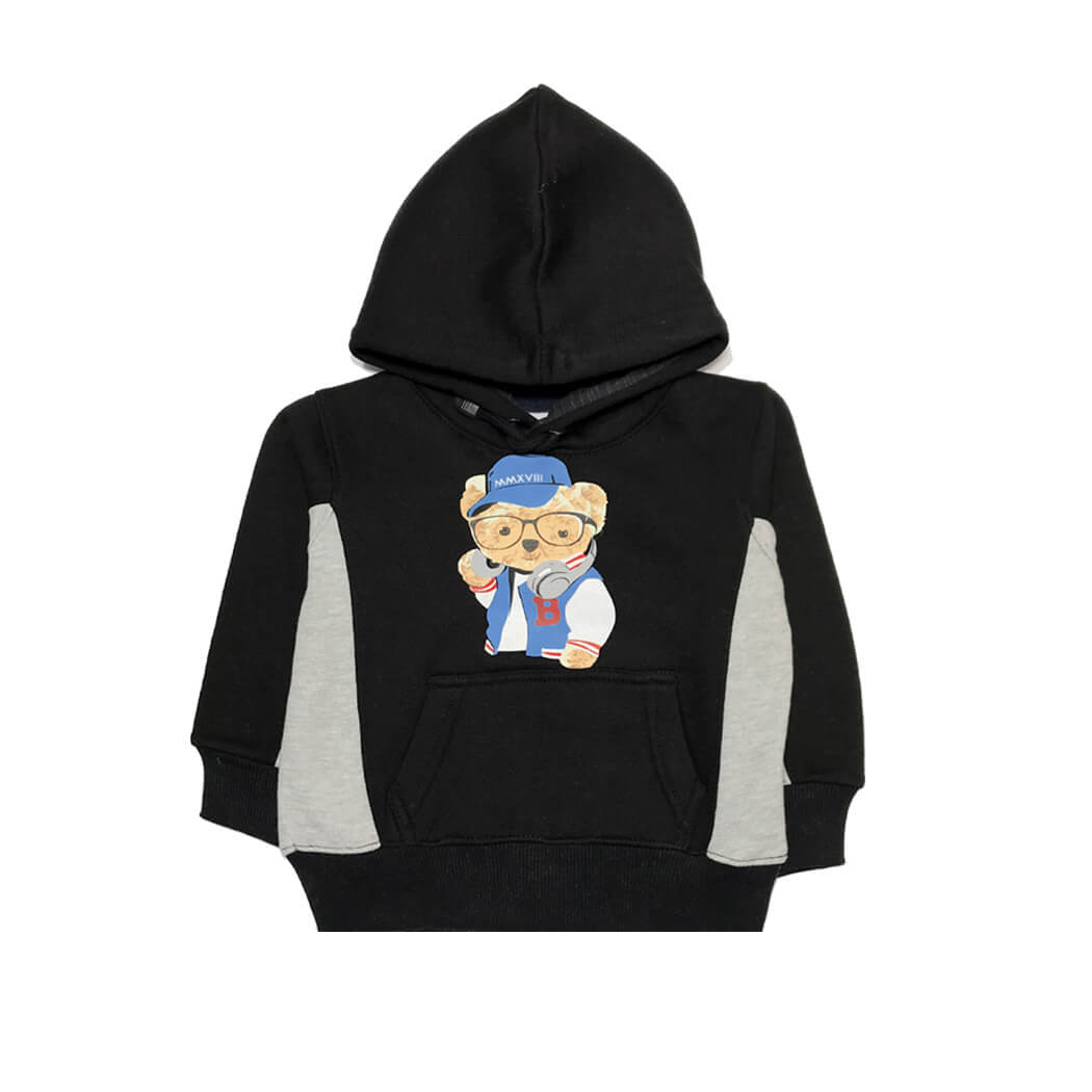 Rocking Bear - Fleece Hoody Black &amp; Gray