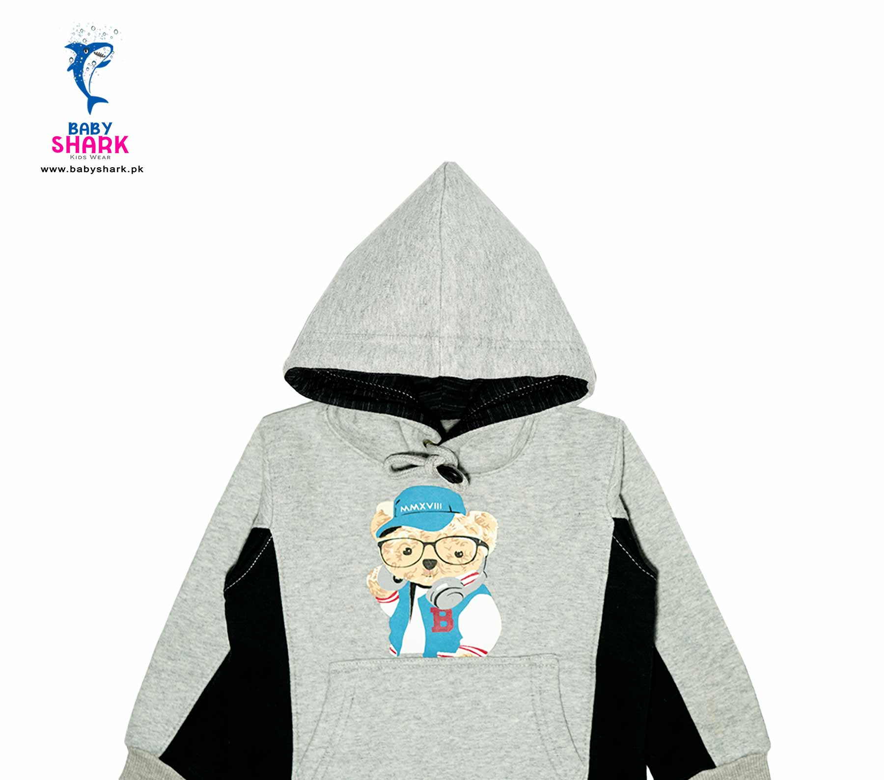 Rocking Bear - Fleece Hoody Gray