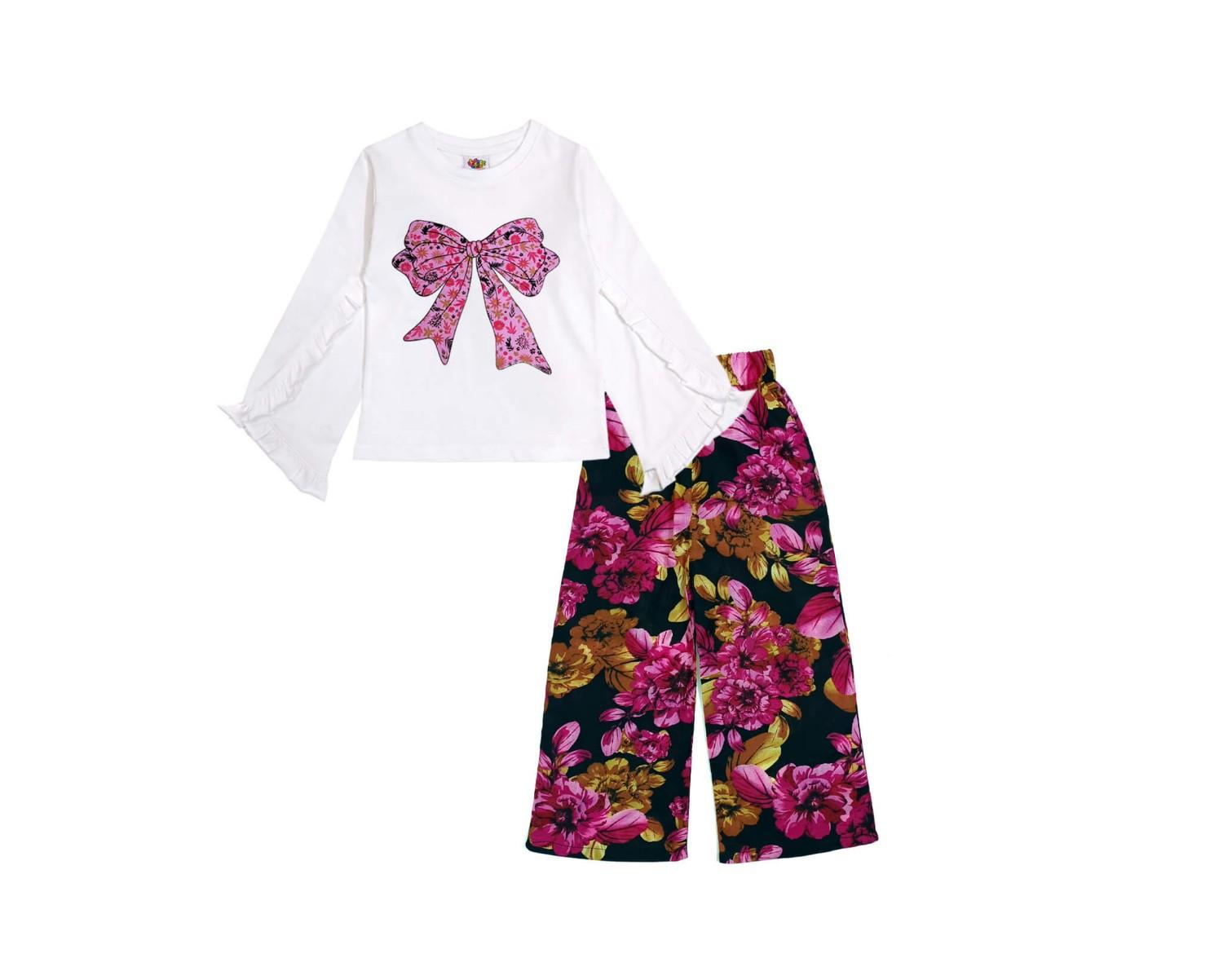 RosyBloomBowPalazzoSet-White_Black-1