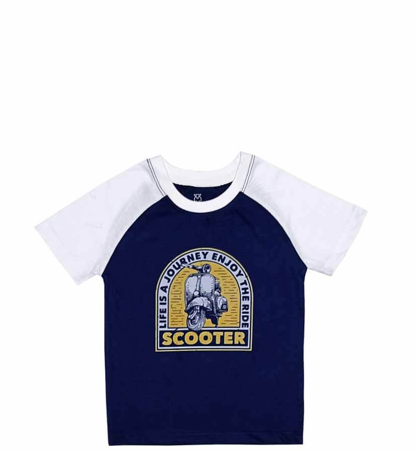 Scooter Ride Tee Shirt - Navy Blue
