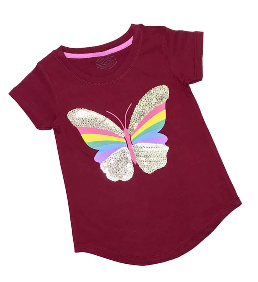 Sequence Butterfly Tee Shirt - Maroon