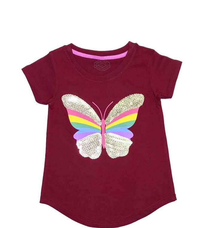 Sequence Butterfly Tee Shirt - Maroon