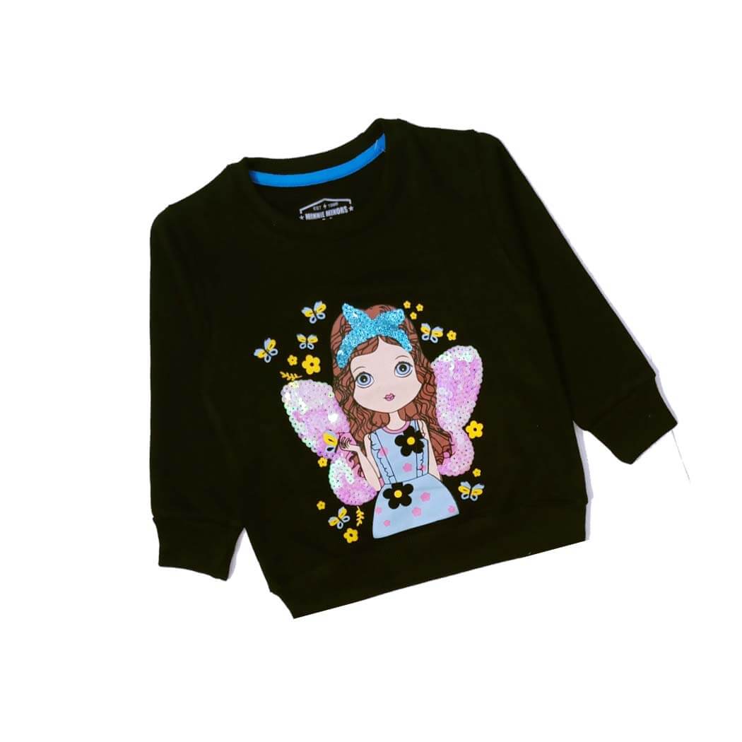 Sequence Doll &amp; Butterflies sweatshirt - Black