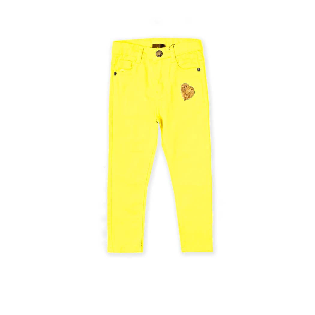 Sequence Heart Twill Pants - Yellow