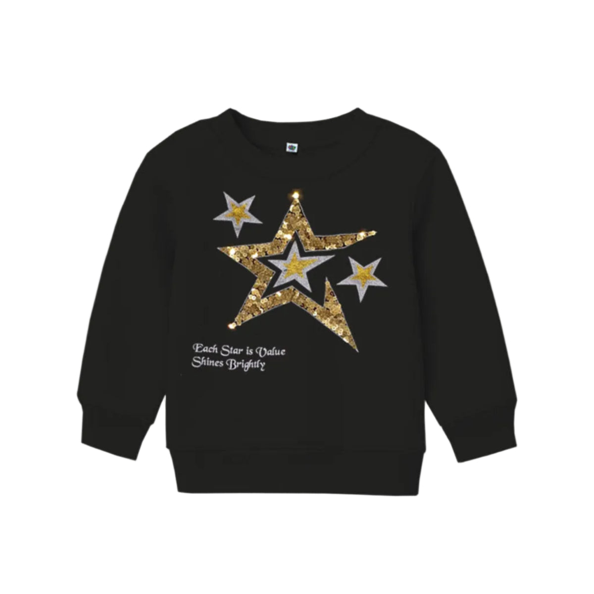Shine Stars Sequin Fleece Sweatshirt - Black