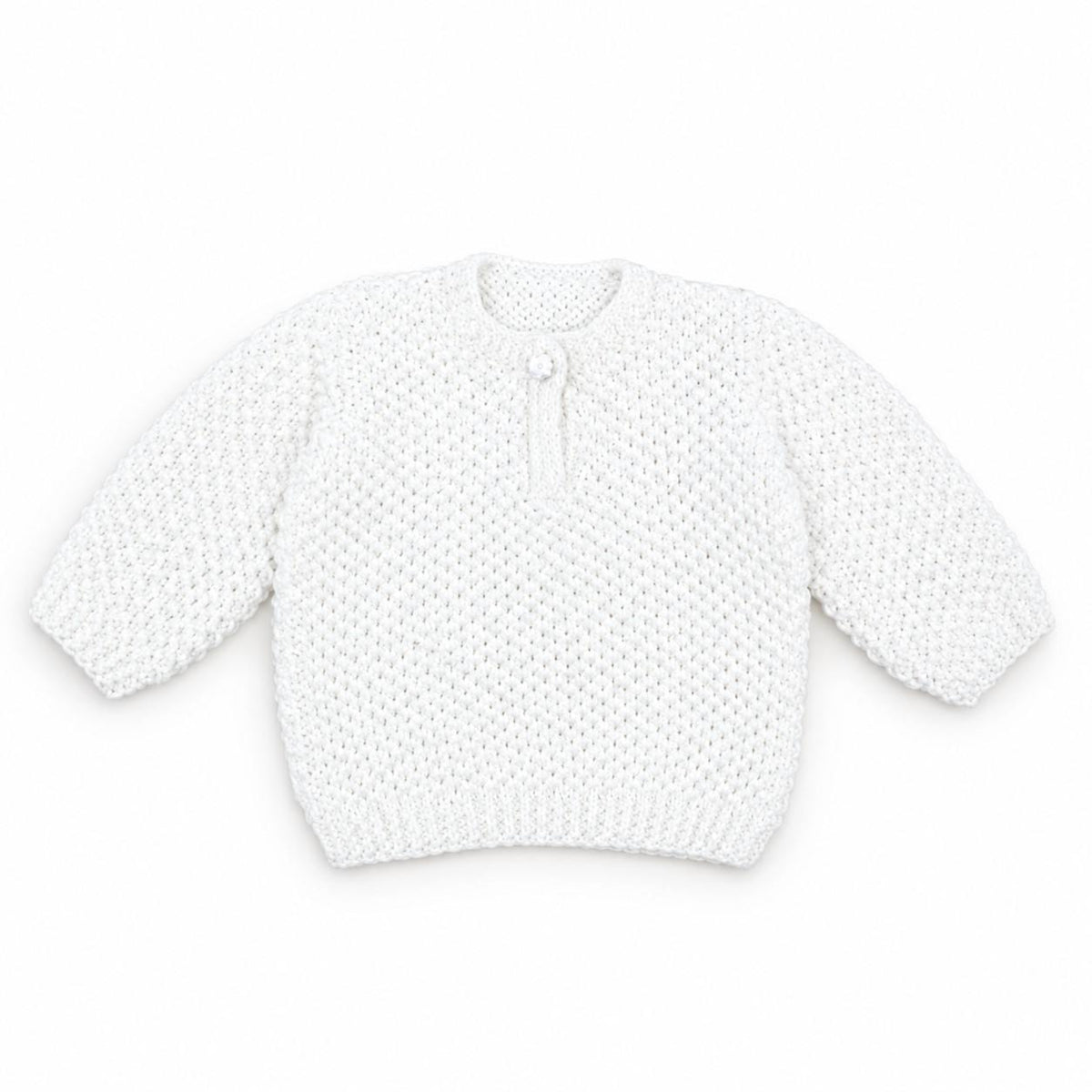 Shirt Cute Baby Hand Made Wool Sweater - White