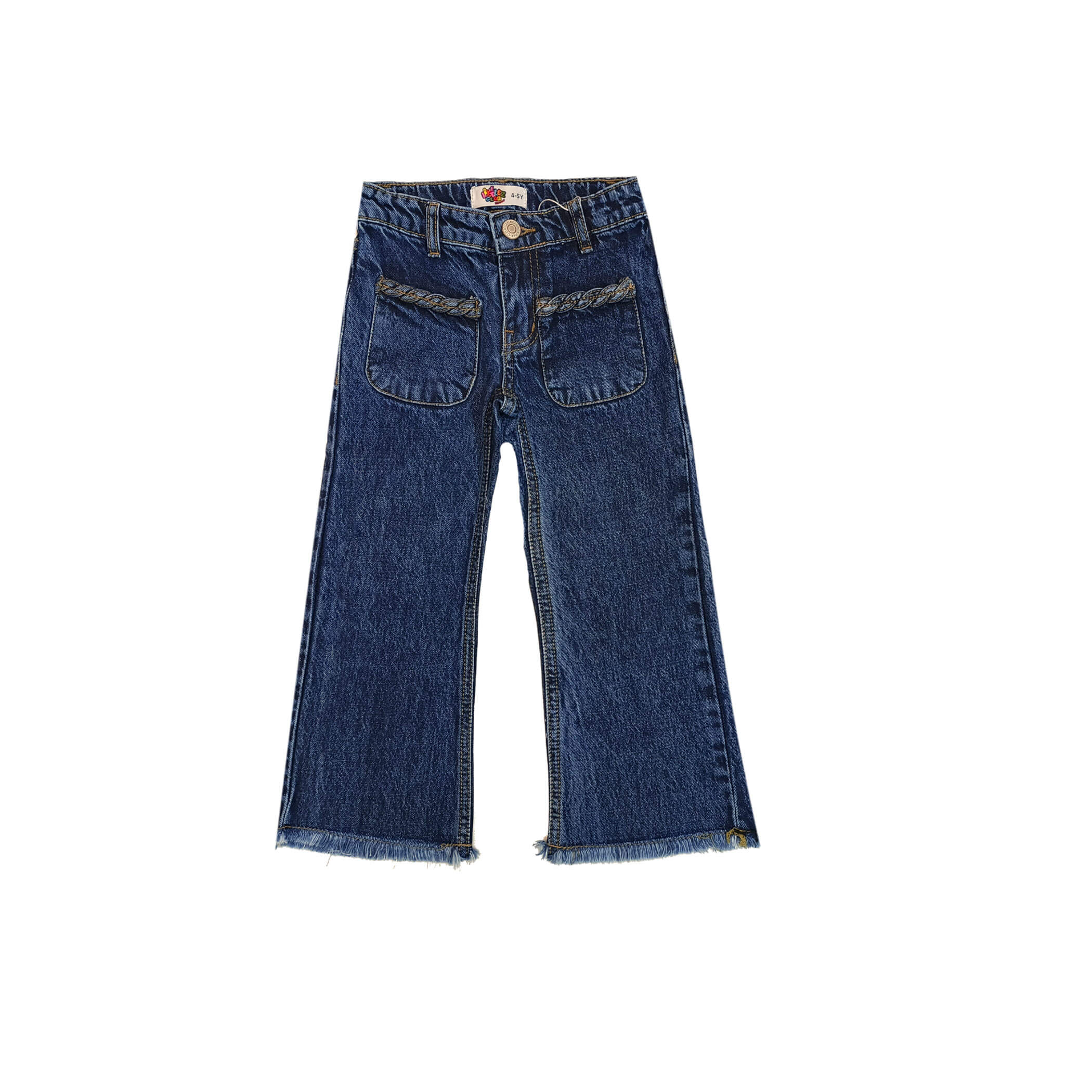 Signature Stitch Pockets Style Denim Pant - Navy Blue