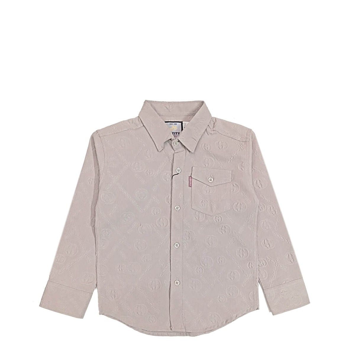 Signature Emboss Casual Shirt-Beige