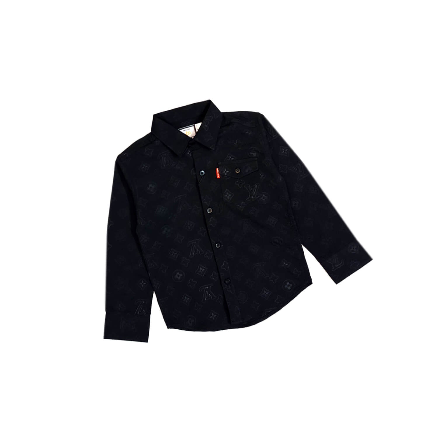 Signature Emboss Casual Shirt-Black-1