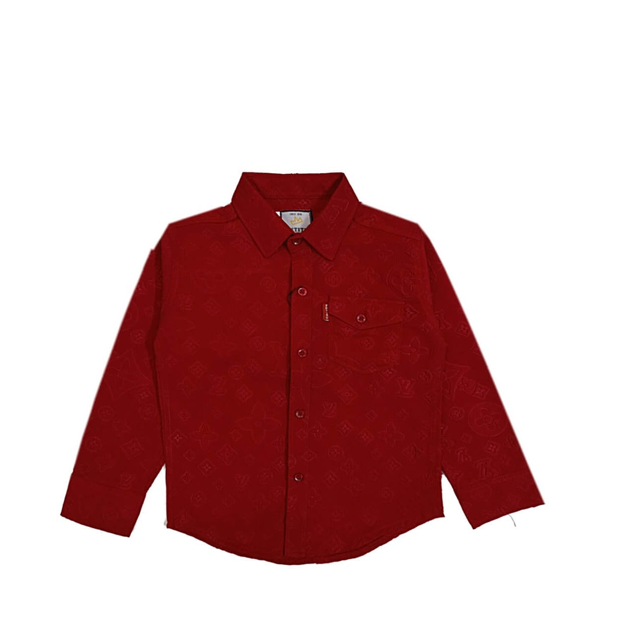 Signature Emboss Casual Shirt-Maroon