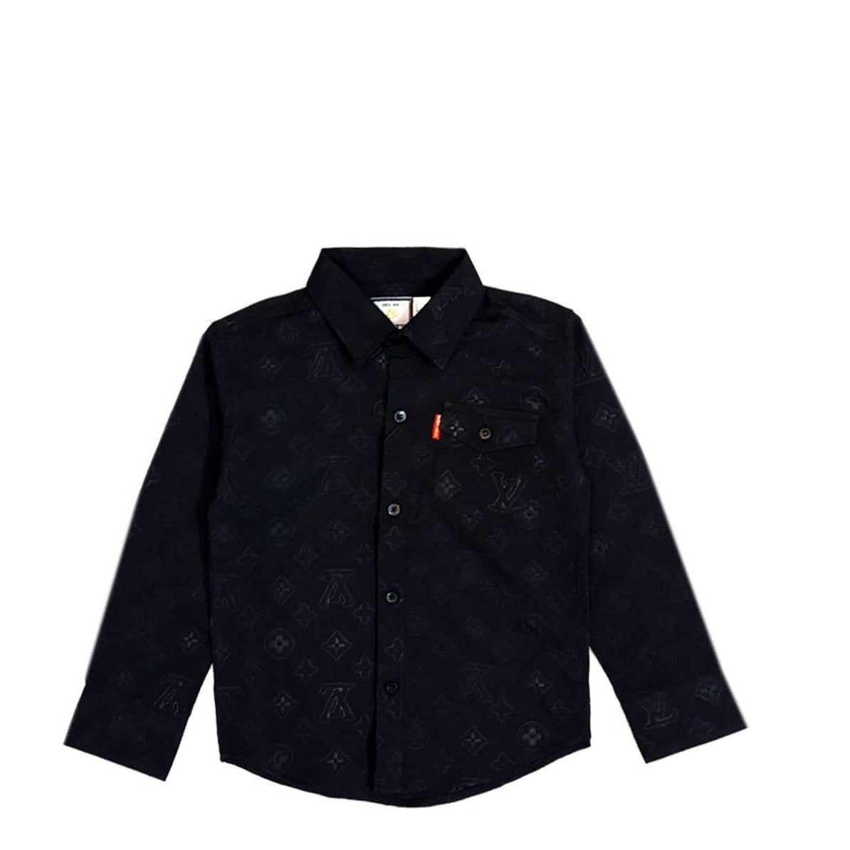 Signature Emboss Casual Shirt -Black-1