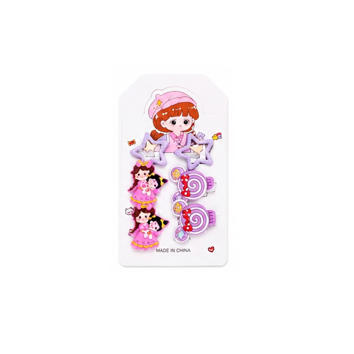 Silicon Doll & Candy Hairs Pins - Soft Purple