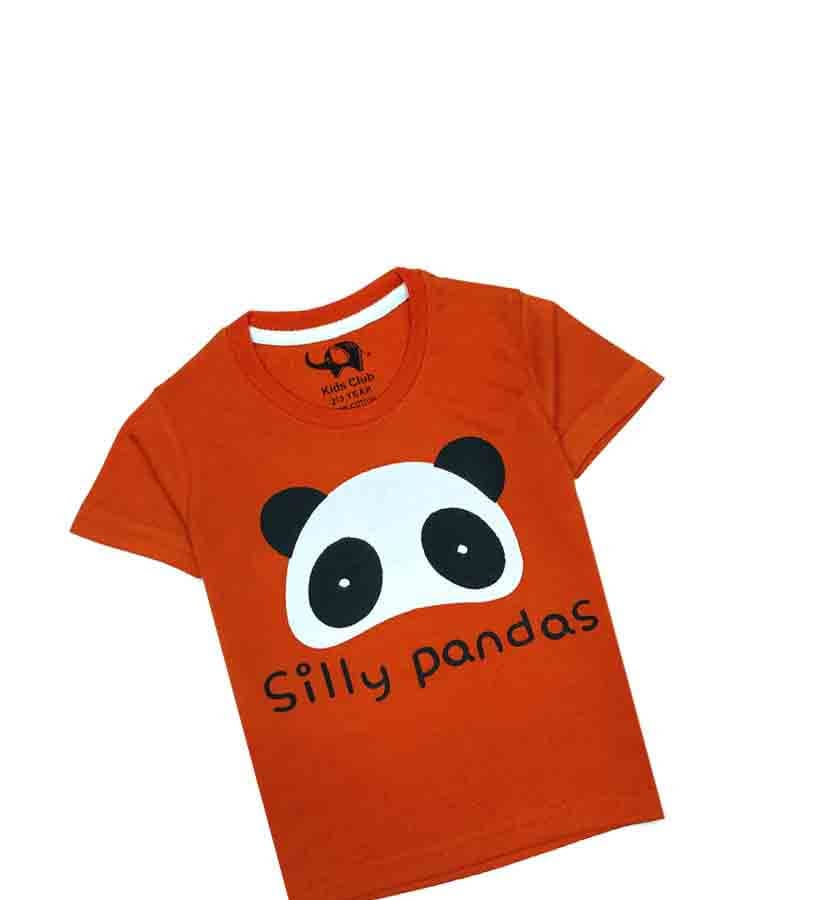 Silly Panda Tee Shirt - Orange