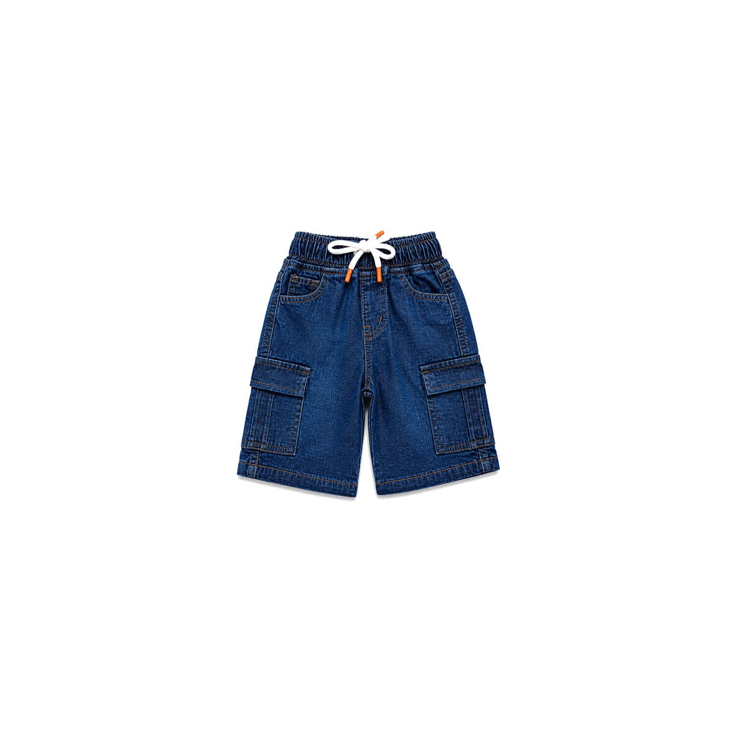 Six Pocket Premium Elastic Waist Denim Short - Dark Blue