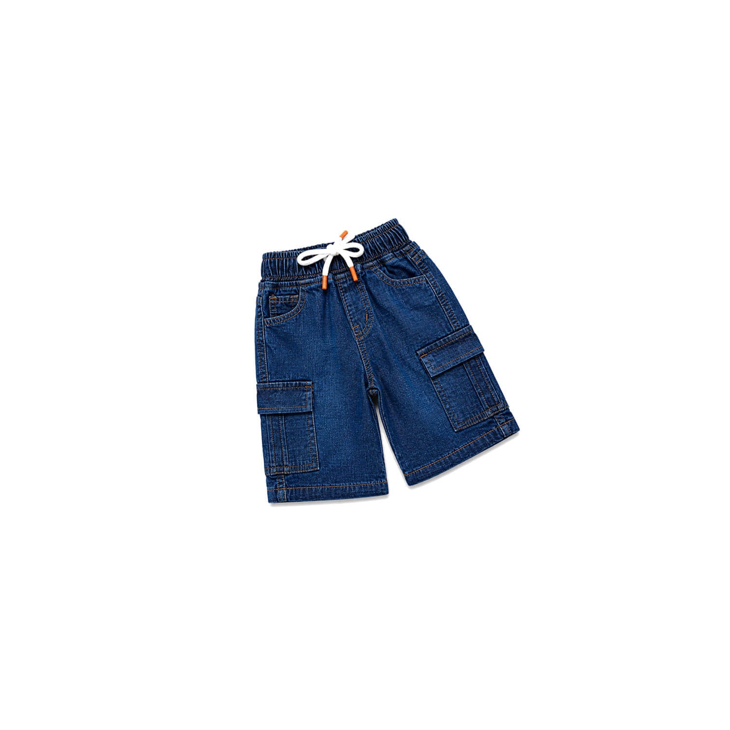 Six Pocket Premium Elastic Waist Denim Short - Dark Blue