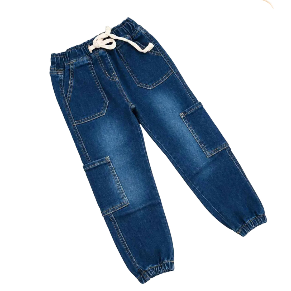 Six Pocket Jogger Denim Pent - Dark Blue
