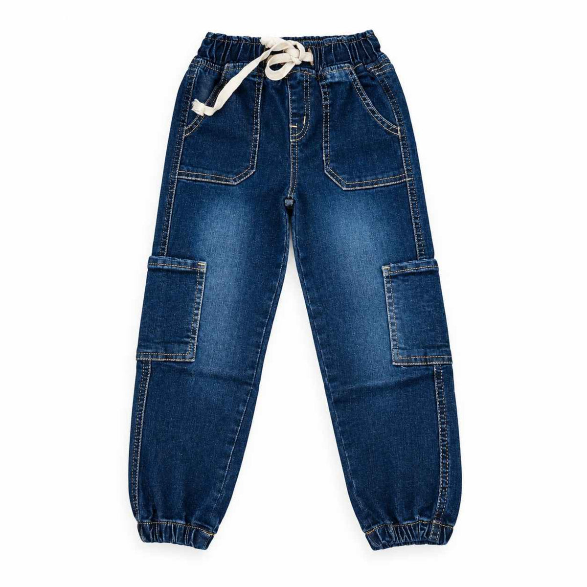 Six Pocket Jogger Denim Pent - Dark Blue