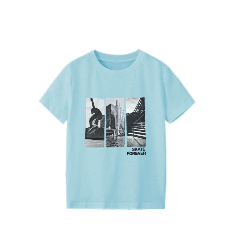 SkateForeverPrintedTeeShirt-SkyBlue