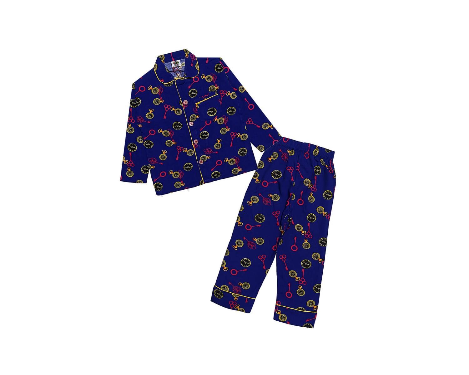 Sleep Time Linen Full Sleeves Night suit - Ink Blue