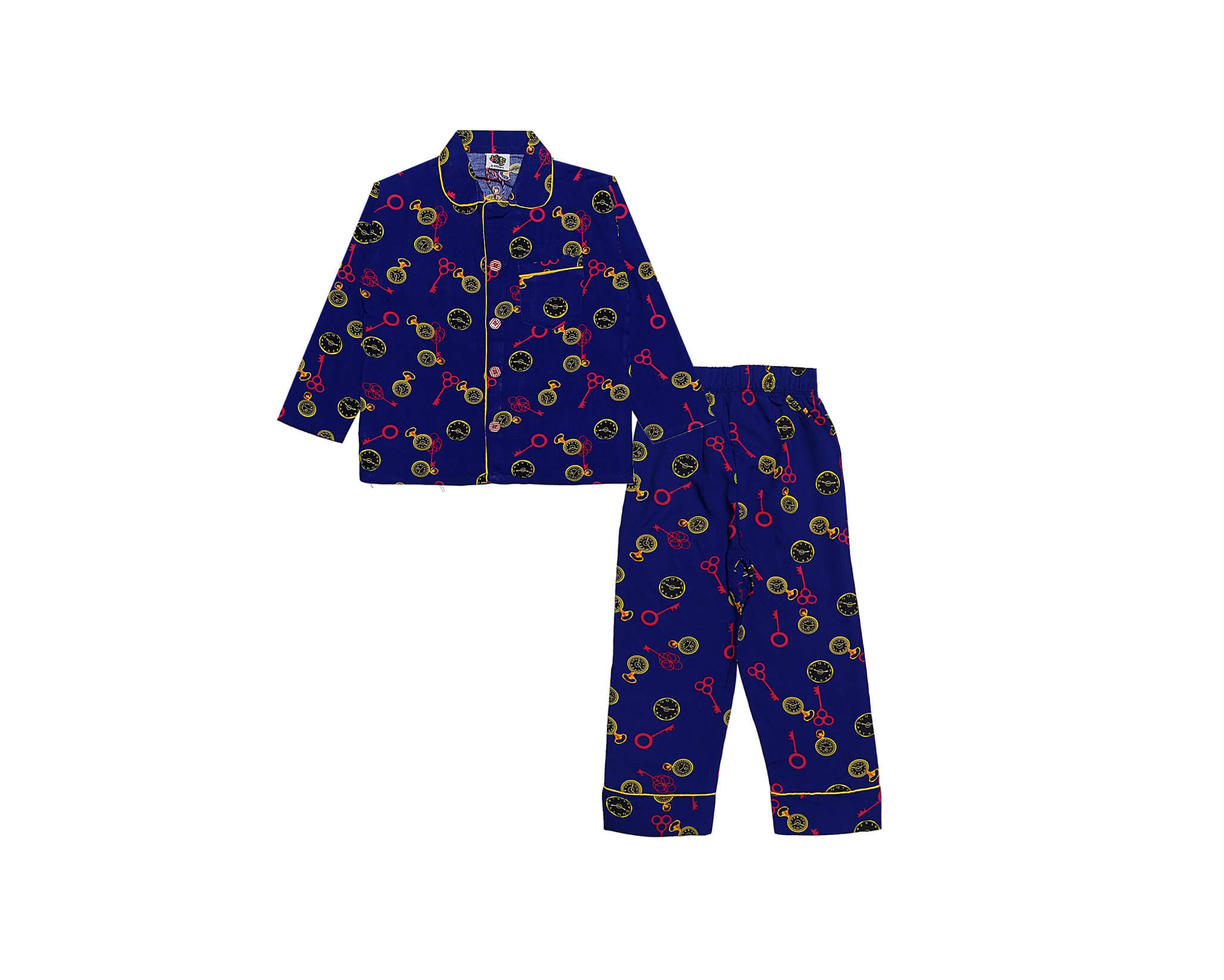 Sleep Time Linen Full Sleeves Night suit - Ink Blue