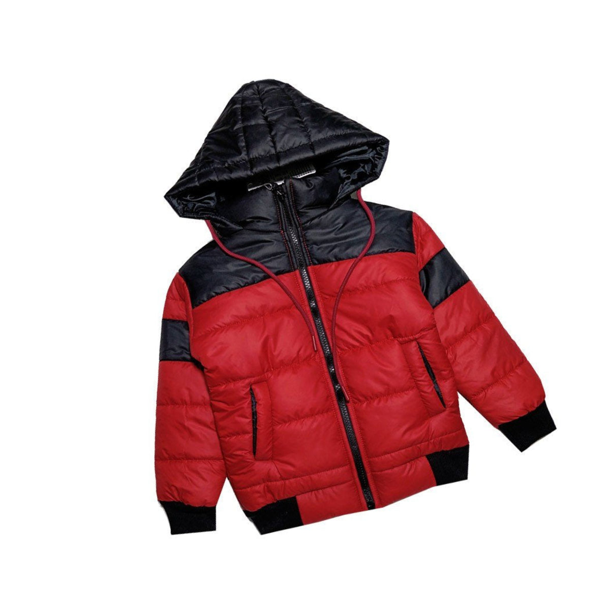 Sleeves Pennal Boys & Girls Puffer Jackets - Black & Red
