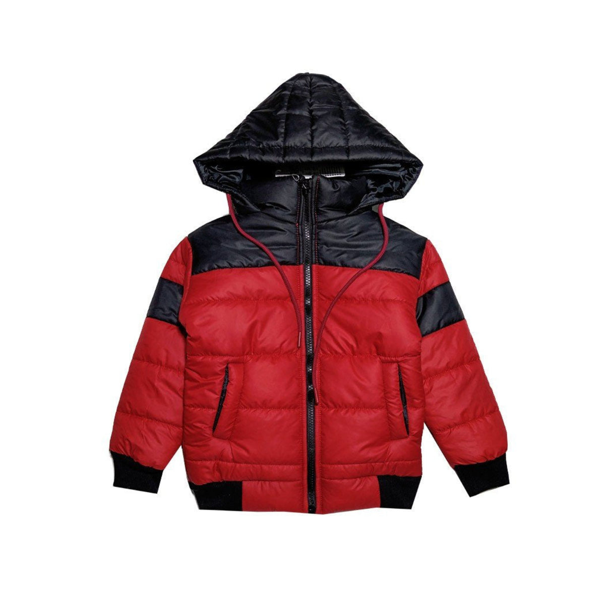 Sleeves Pennal Boys & Girls Puffer Jackets - Black & Red