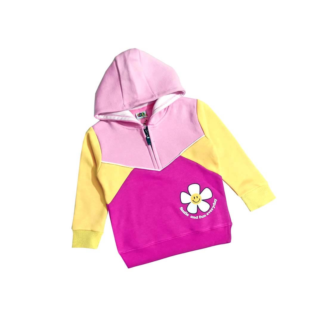 Smile &amp; Fun Everyday Penal Hood- Pink Yellow &amp; Shocking Pink