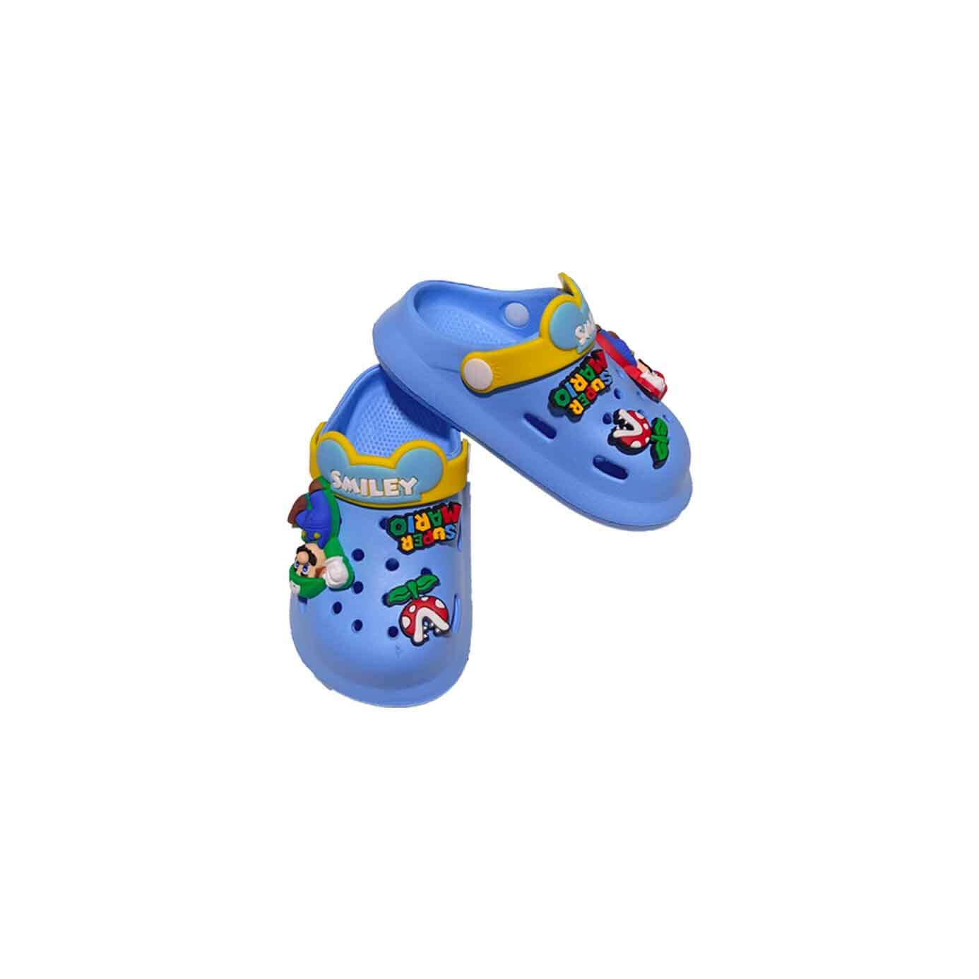 Smiley Super Mario Kids Clogs - Blue