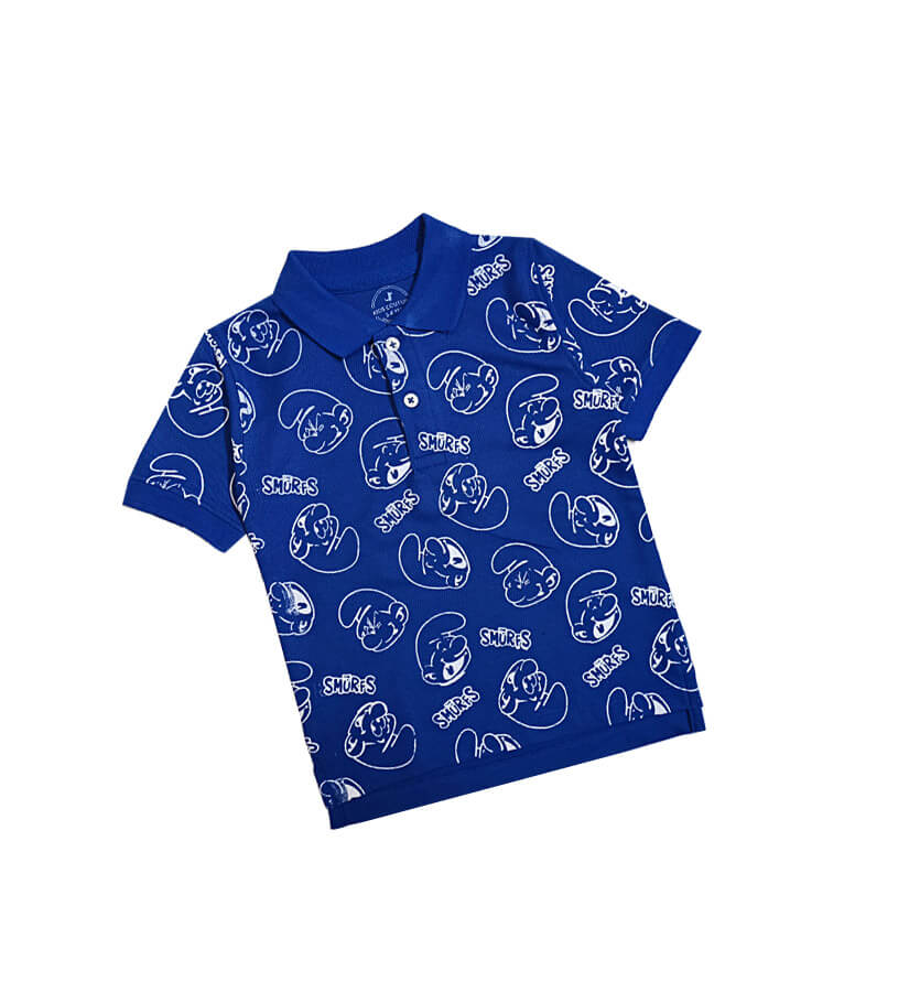 Smurf Printer Colar Polo Shirt – Royal Blue