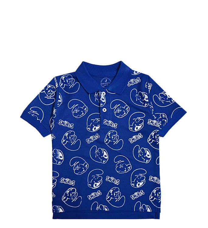 Smurf Printer Colar Polo Shirt – Royal Blue