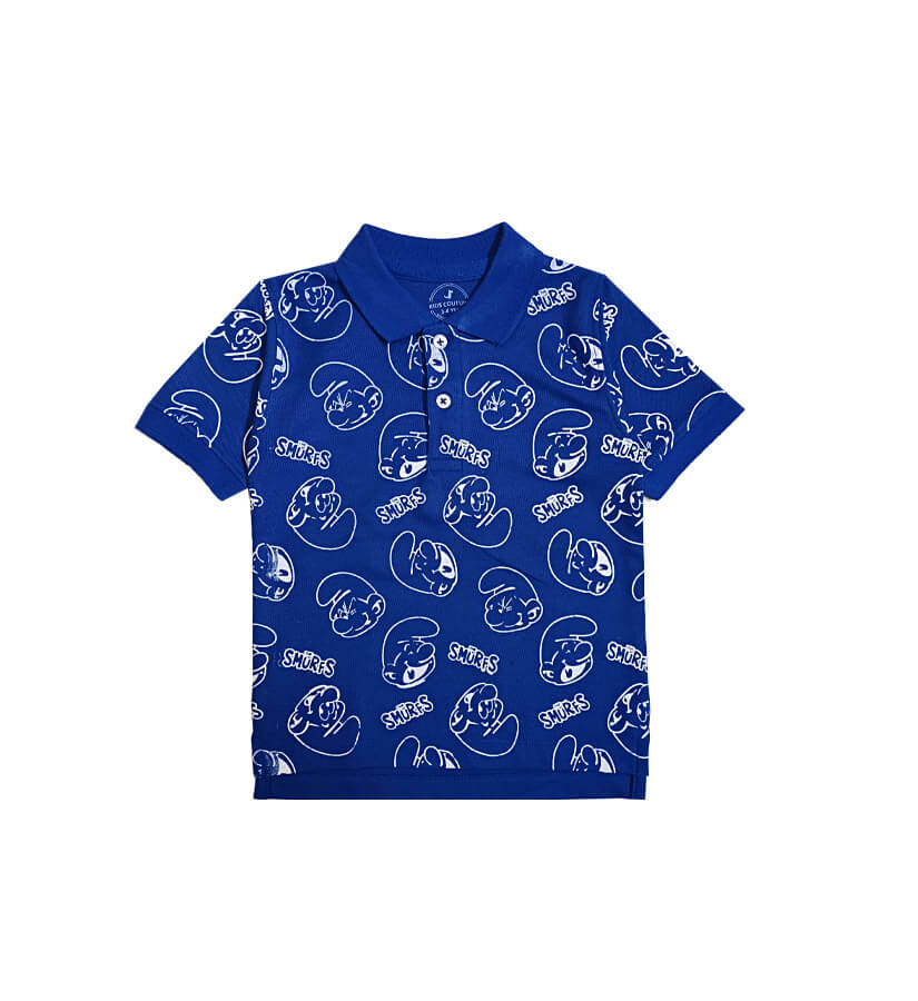 Smurf Printer Colar Polo Shirt – Royal Blue