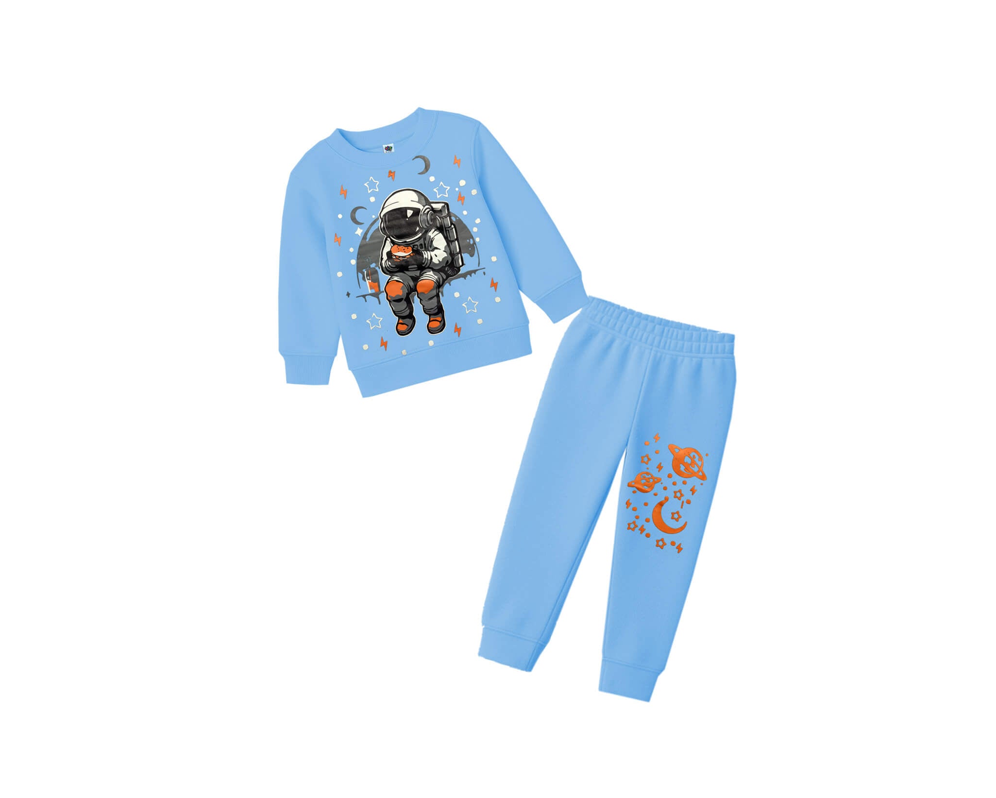 Space Astronaut Fleece Tracksuit -Sky Blue
