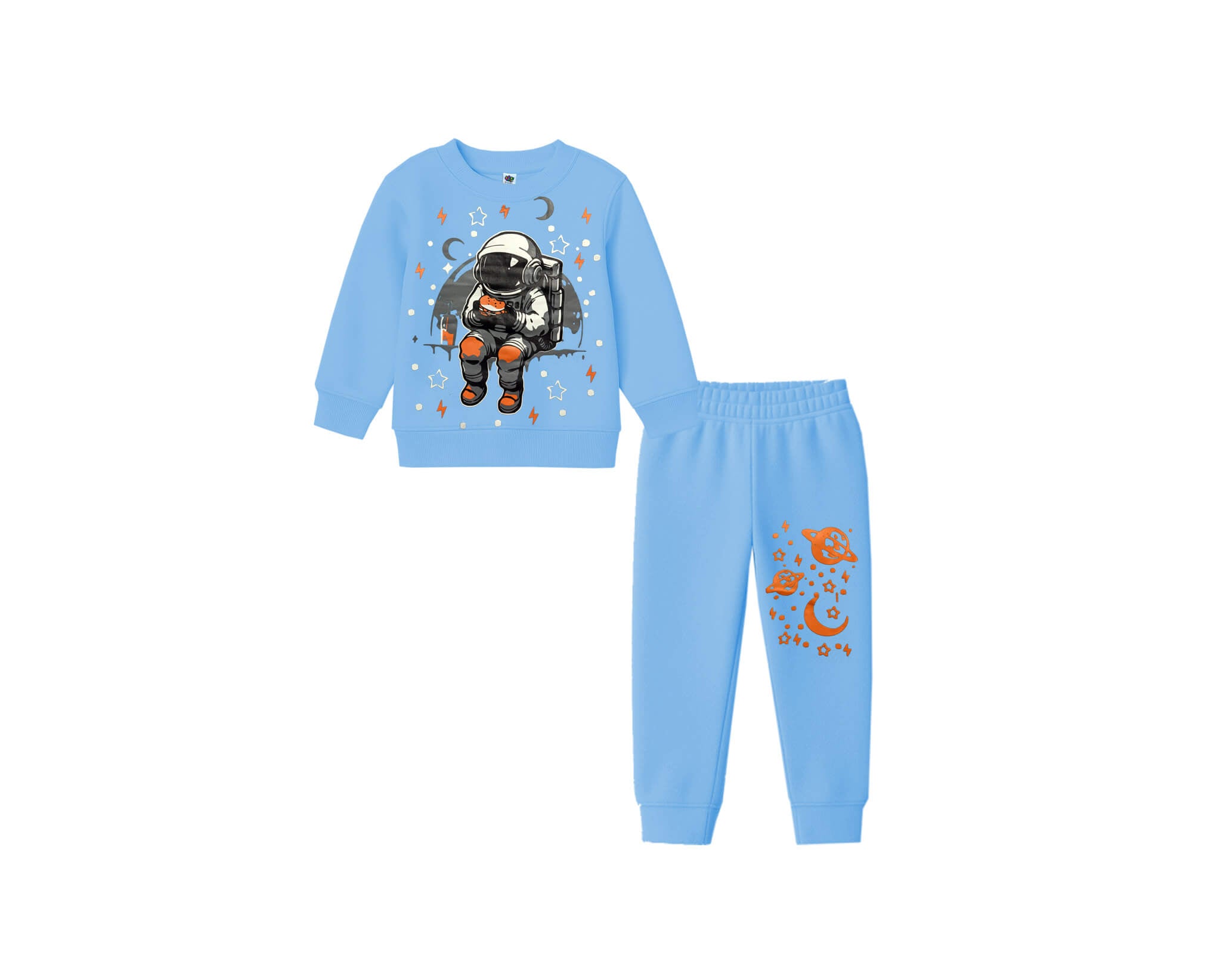 Space Astronaut Fleece Tracksuit -Sky Blue