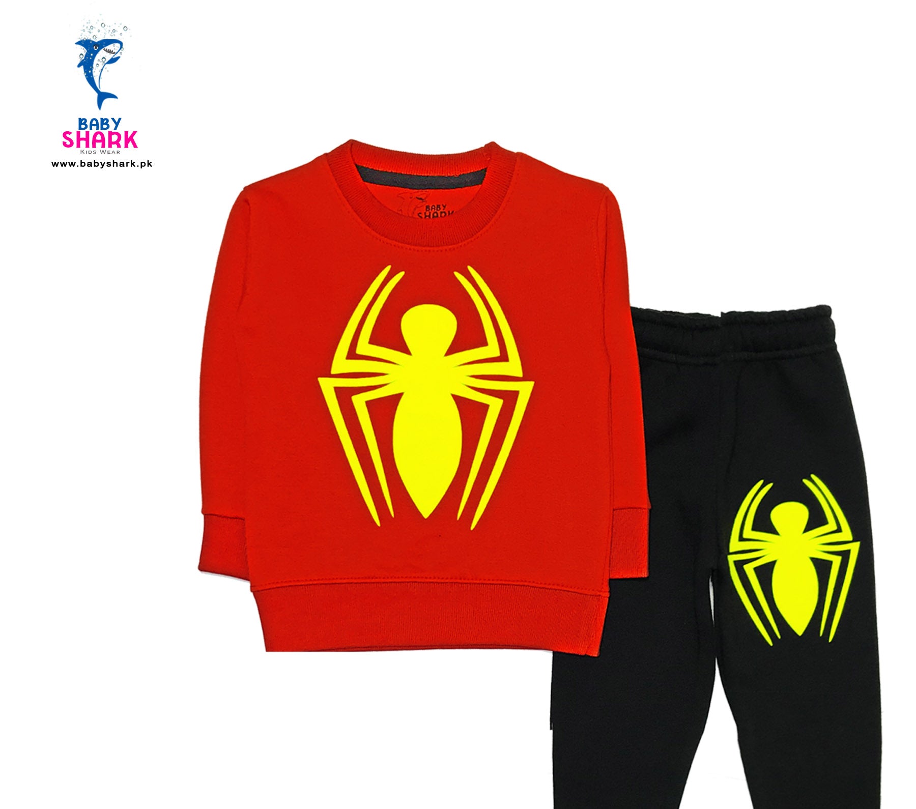 Spider Fleece Track Suit - Red &amp; Black