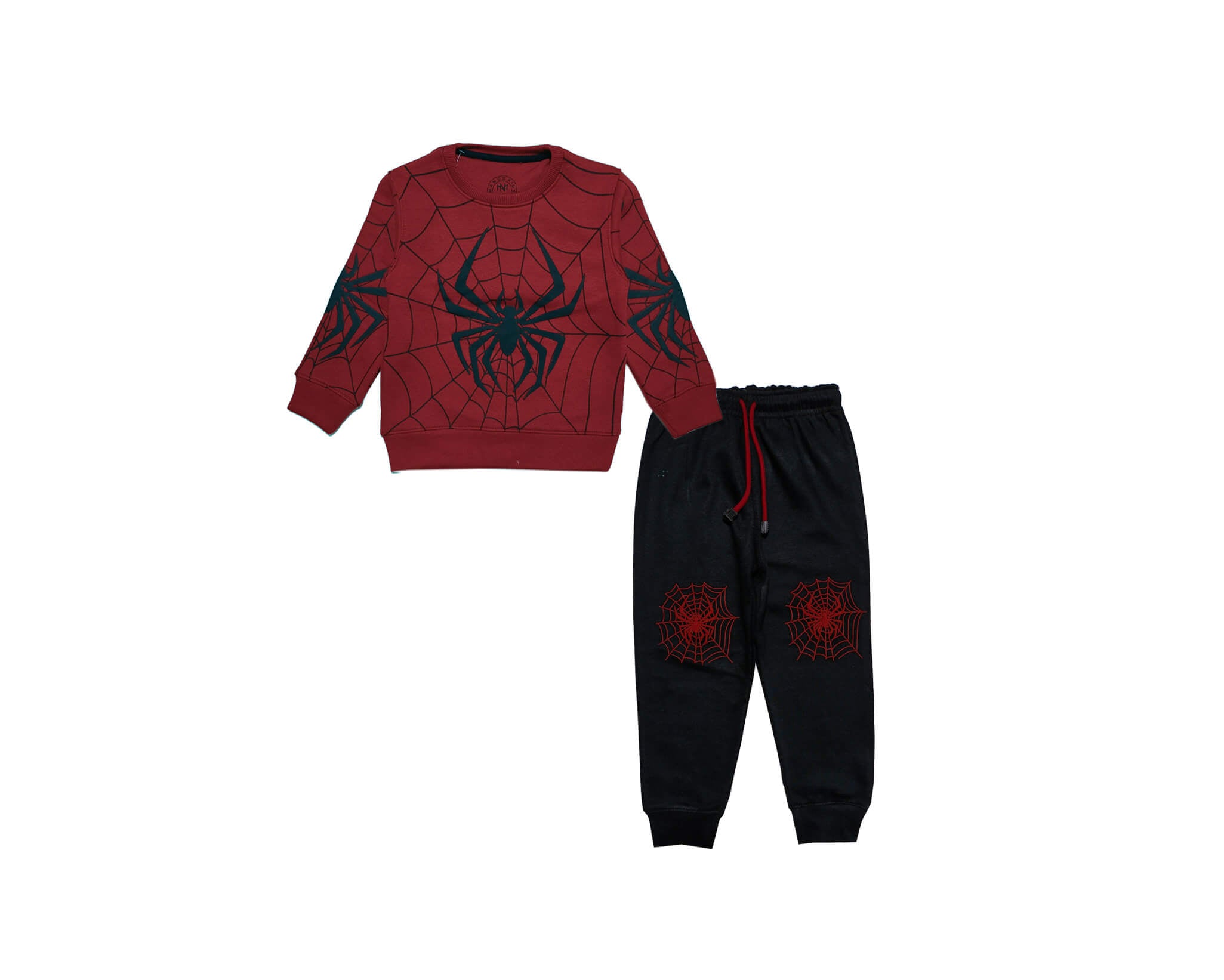Spider House Fleece Tracksuit -Maroon &amp; Black