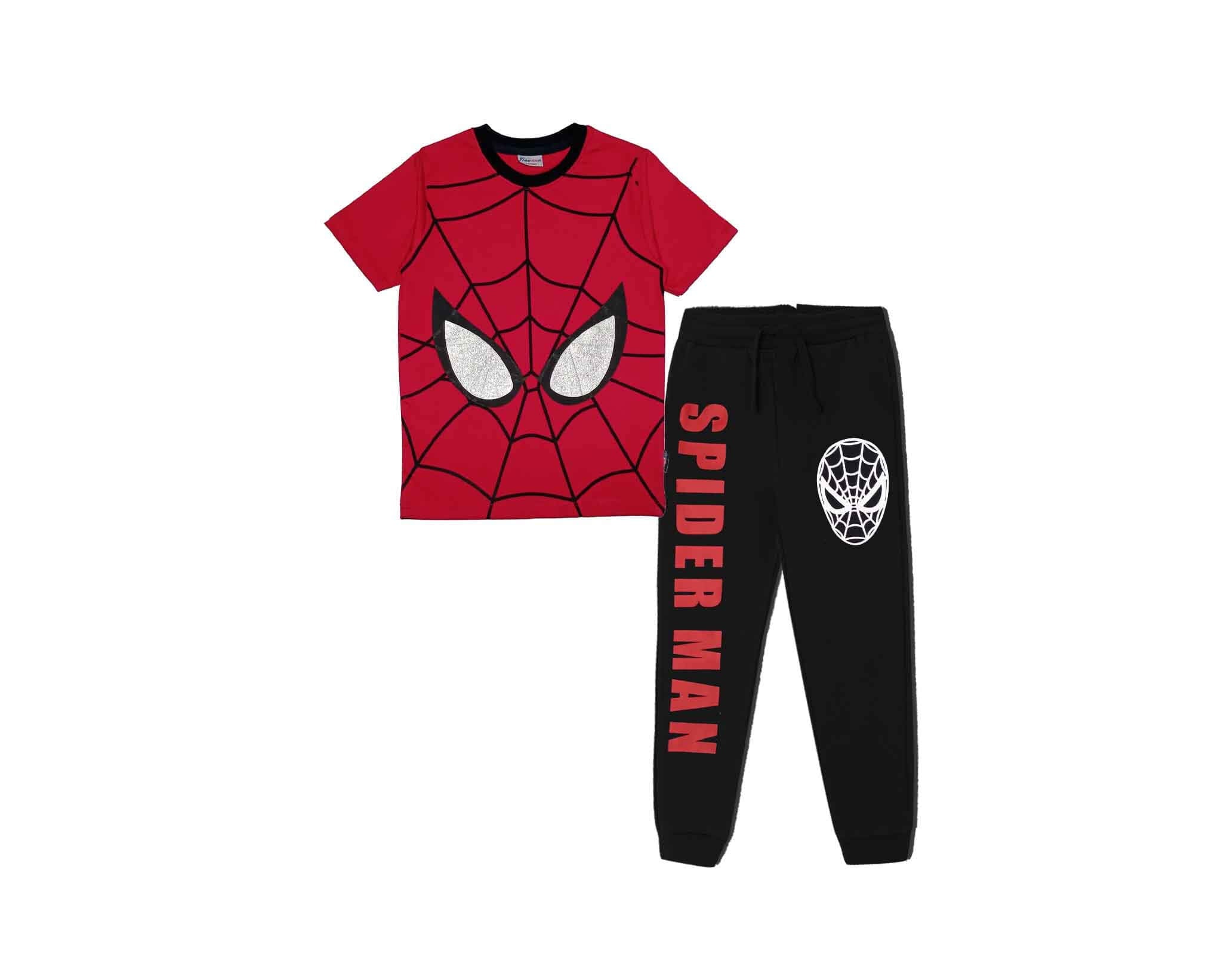 Spiderman Silver Mattelic Eyes Tee &amp; Trouser