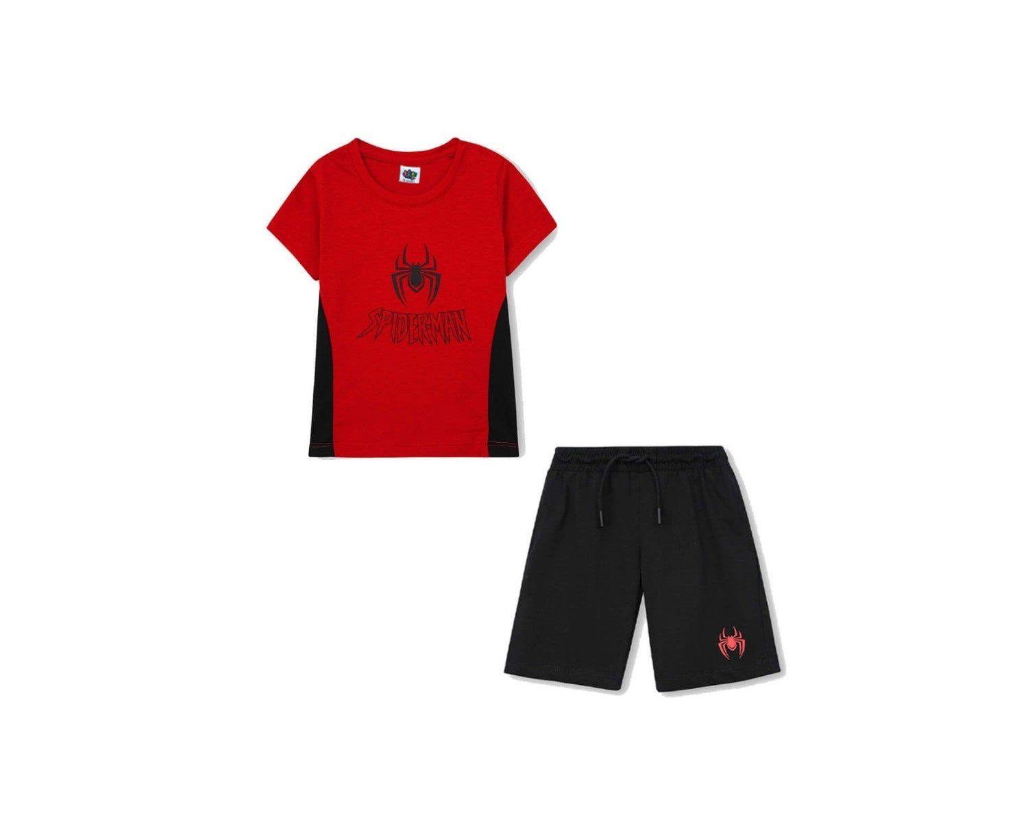 SpidermanWithSpiderBlackPenalTee_Short-Red_Black