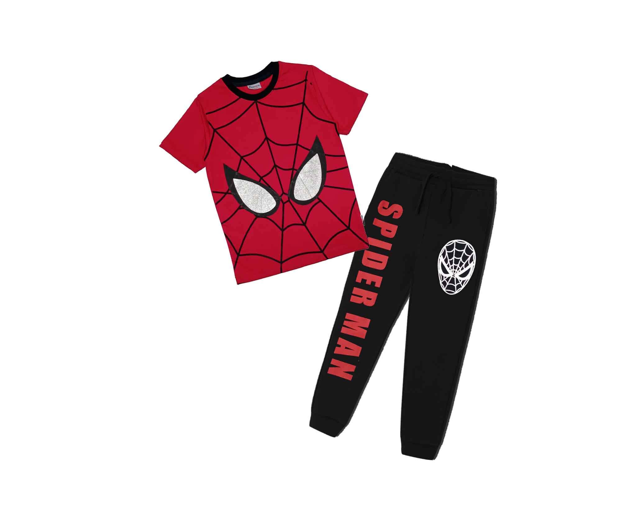 Spiderman Silver Mattelic Eyes Tee &  Trouser