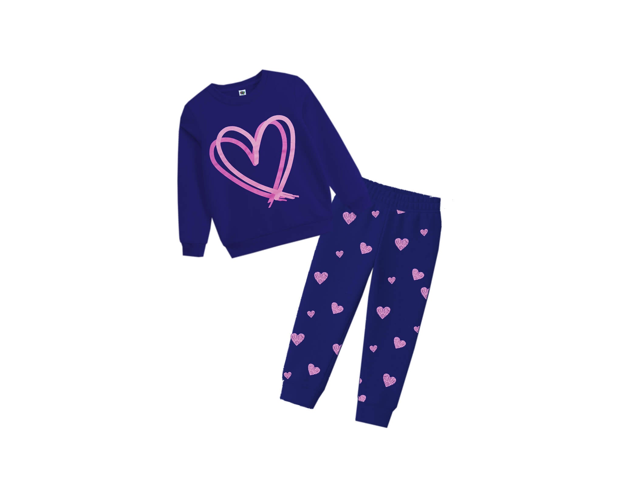 Splended Hearts FleeceTracksuit - Ink Blue