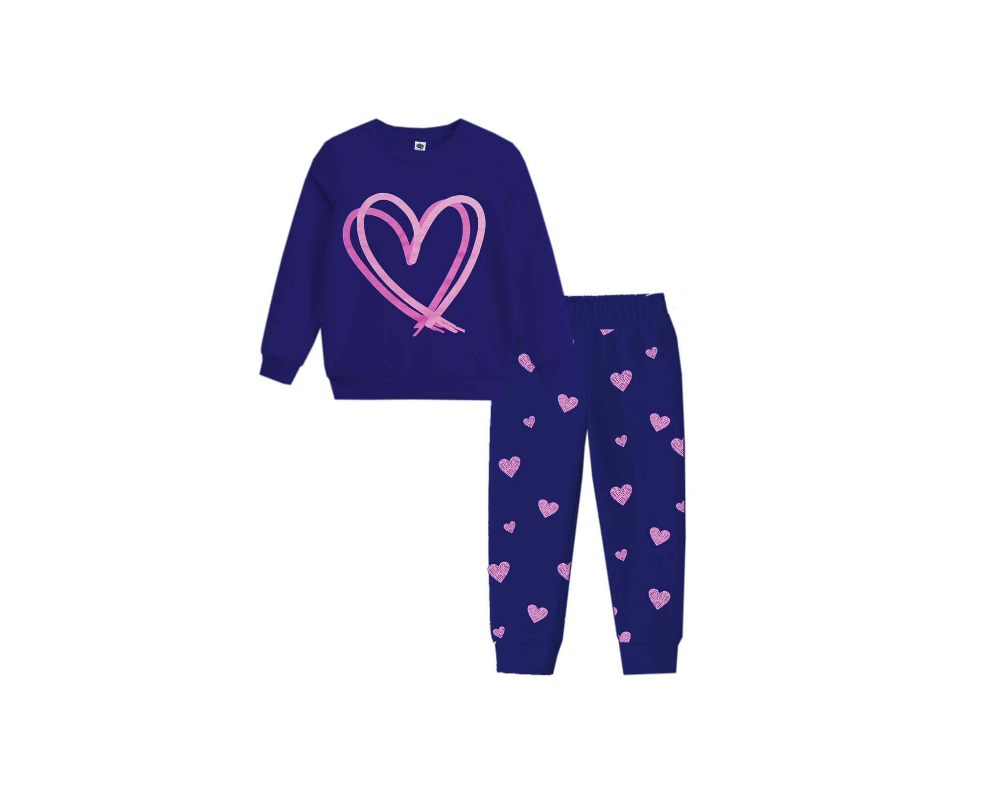Splended Hearts FleeceTracksuit - Ink Blue