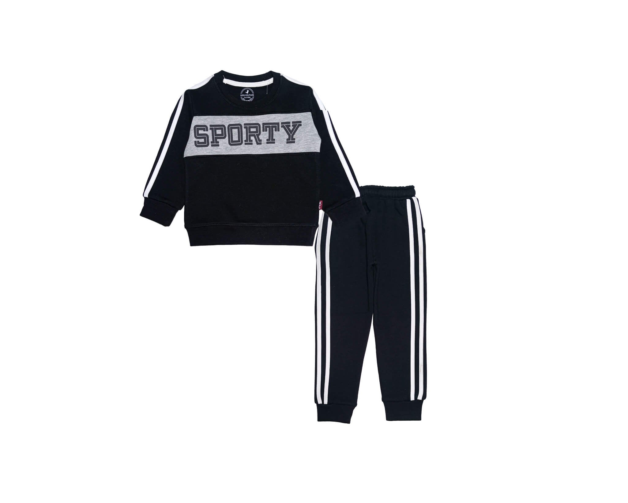 Sporty Pennal Fleece Tracksuit - Black