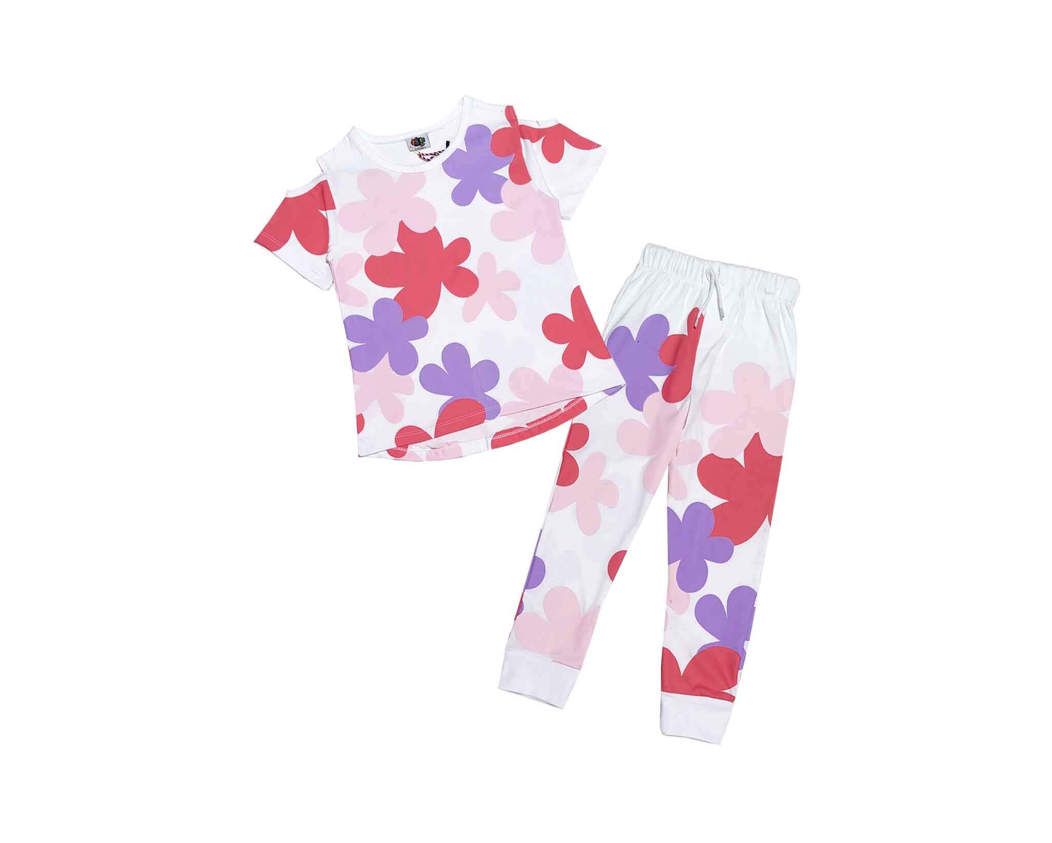 Spring Flowers Tee &amp; Trouser - White