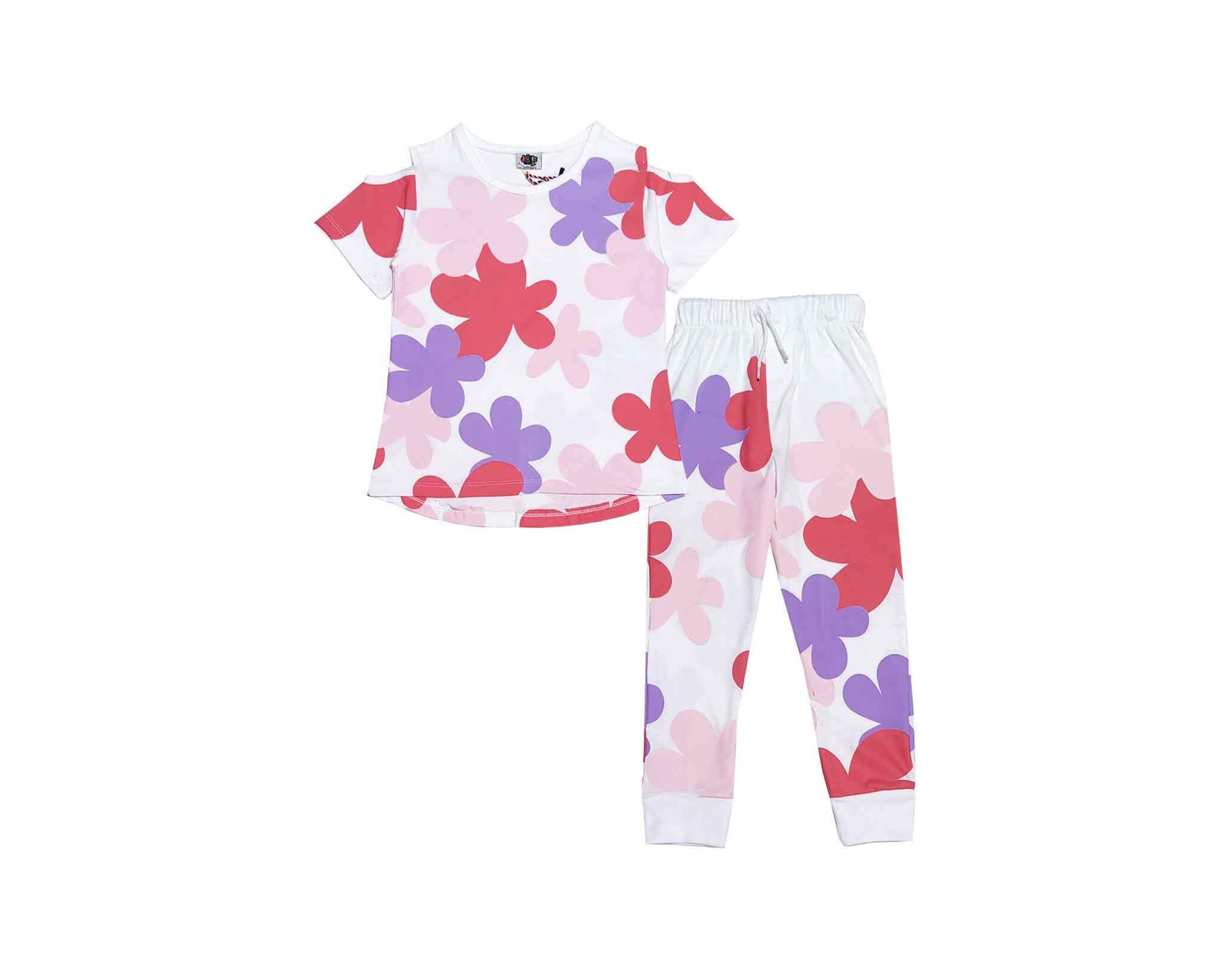 Spring Flowers Tee &amp; Trouser - White
