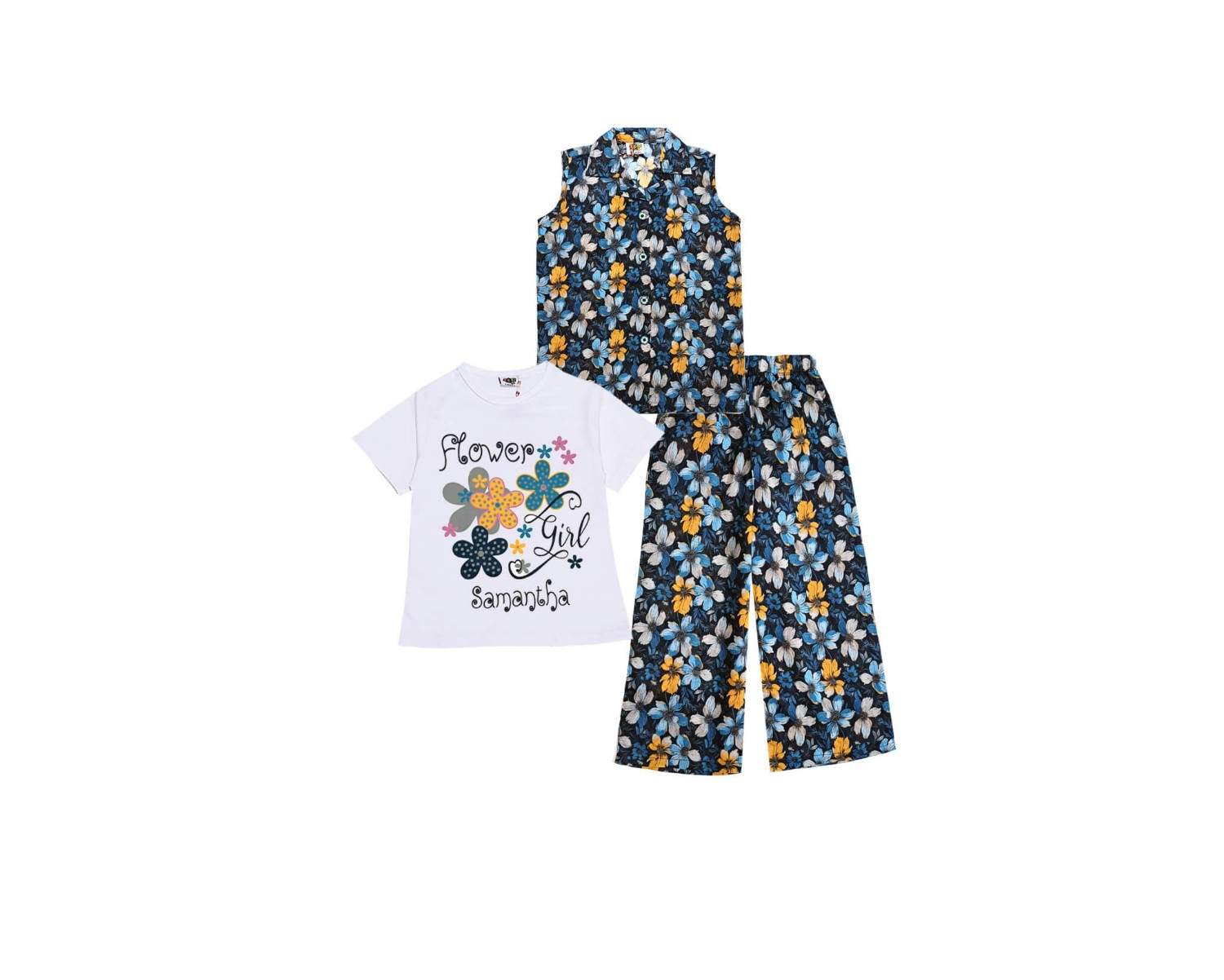 StateFlowersSleevelessCoatInner_Trouser-NavyBlue