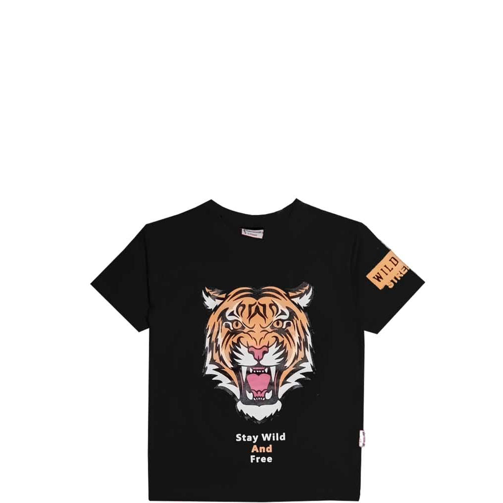 Stay Wild Lion Tee Shirt - Black