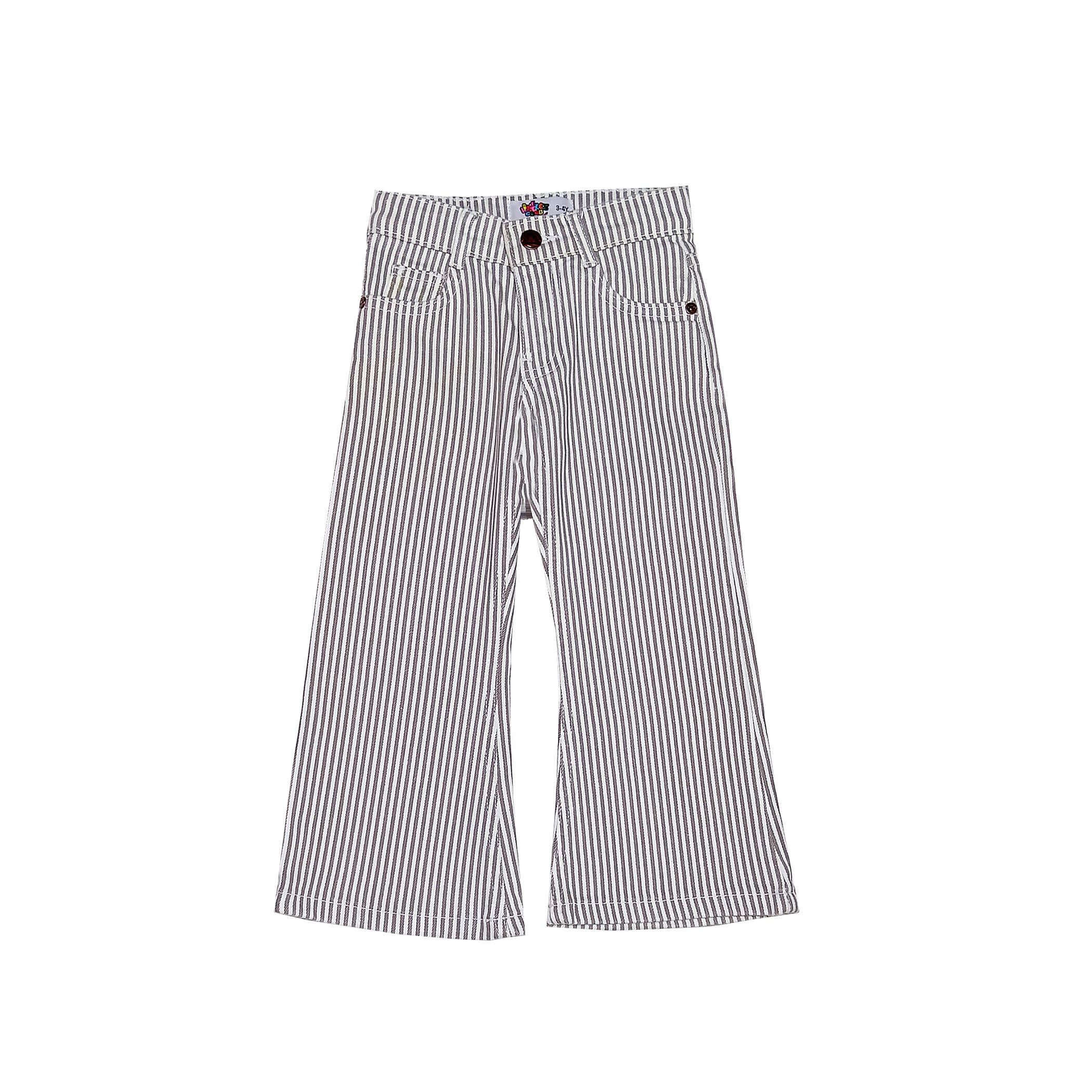 Striped Plaid Flair Denim Pant -Light Grey