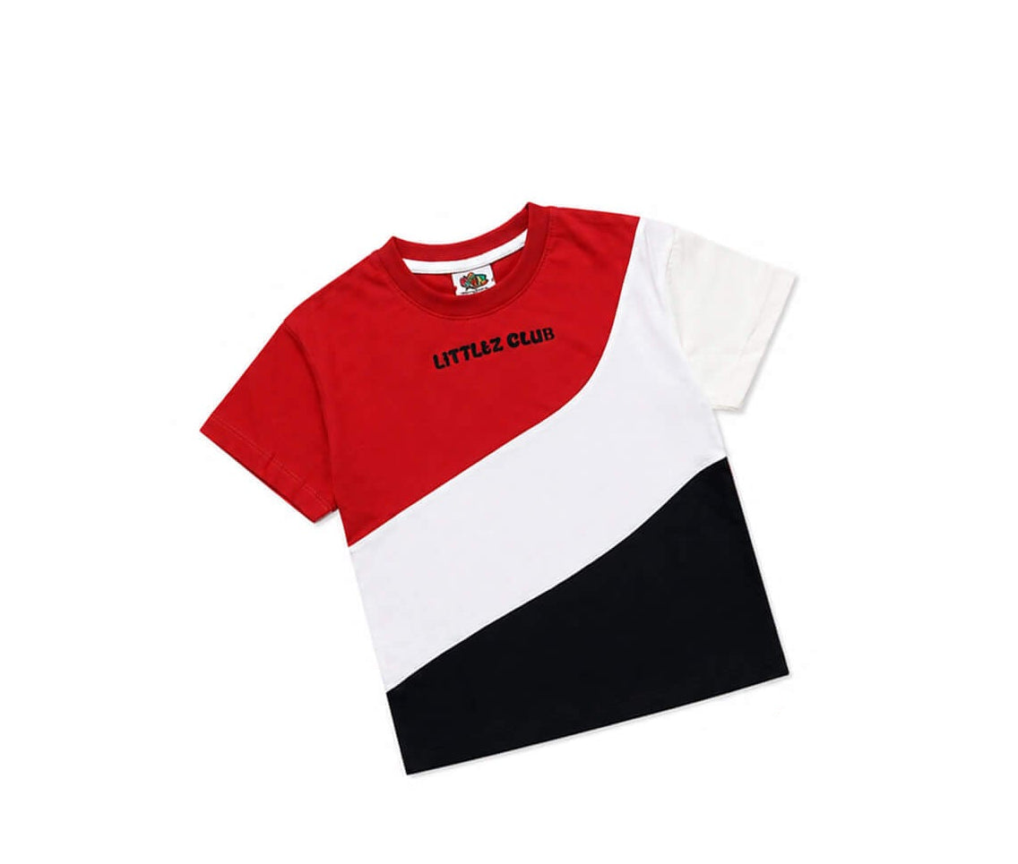 Littlez Club Printed Stylish Penal Tee Shirt - Red